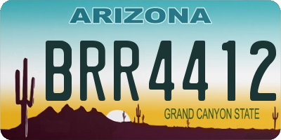 AZ license plate BRR4412