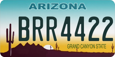 AZ license plate BRR4422