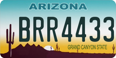 AZ license plate BRR4433