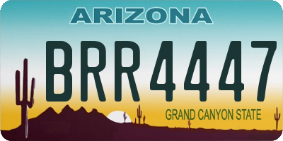AZ license plate BRR4447