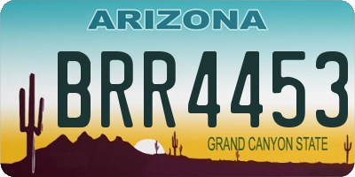 AZ license plate BRR4453