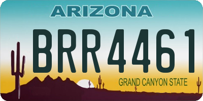 AZ license plate BRR4461