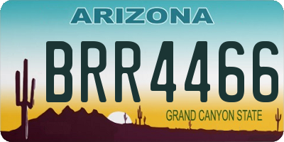 AZ license plate BRR4466