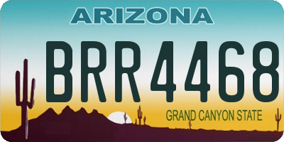 AZ license plate BRR4468