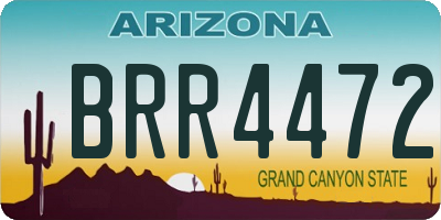 AZ license plate BRR4472