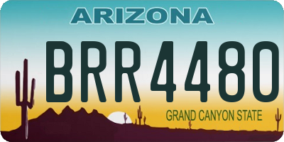 AZ license plate BRR4480