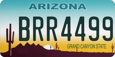 AZ license plate BRR4499