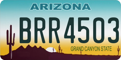 AZ license plate BRR4503
