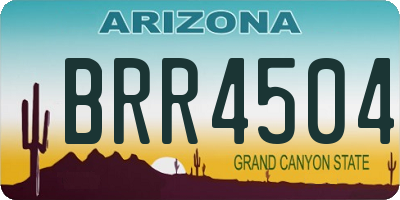 AZ license plate BRR4504