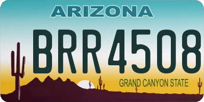AZ license plate BRR4508
