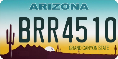 AZ license plate BRR4510