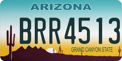 AZ license plate BRR4513