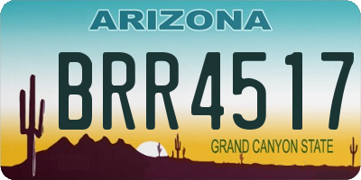 AZ license plate BRR4517