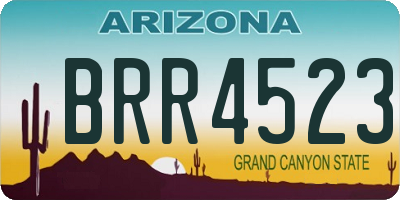 AZ license plate BRR4523