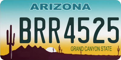 AZ license plate BRR4525