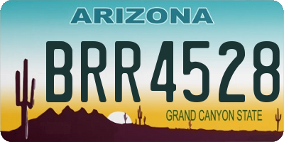 AZ license plate BRR4528
