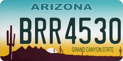 AZ license plate BRR4530