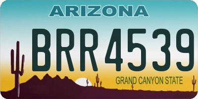 AZ license plate BRR4539