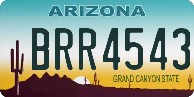 AZ license plate BRR4543