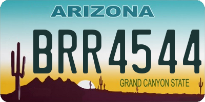AZ license plate BRR4544
