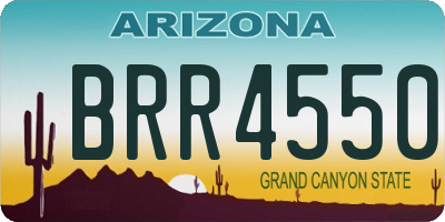 AZ license plate BRR4550