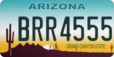 AZ license plate BRR4555