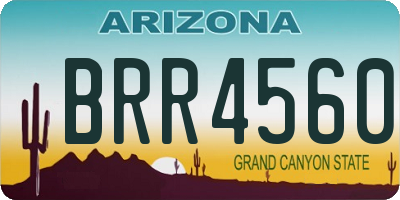 AZ license plate BRR4560