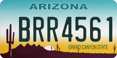AZ license plate BRR4561