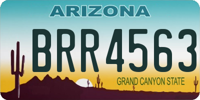 AZ license plate BRR4563
