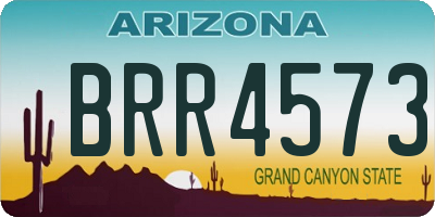 AZ license plate BRR4573