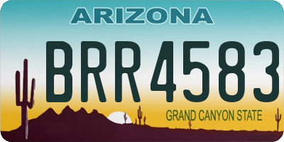 AZ license plate BRR4583