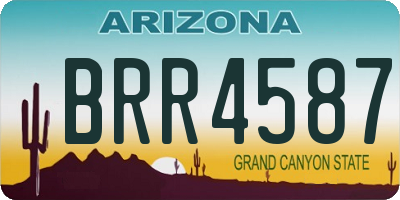 AZ license plate BRR4587