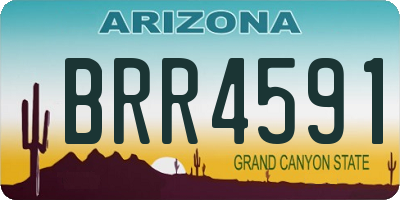 AZ license plate BRR4591