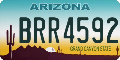 AZ license plate BRR4592