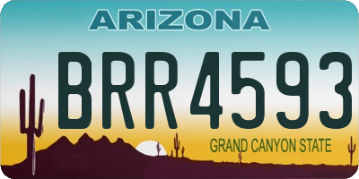 AZ license plate BRR4593