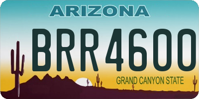 AZ license plate BRR4600