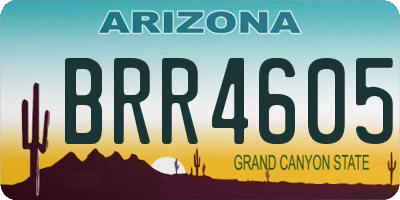 AZ license plate BRR4605