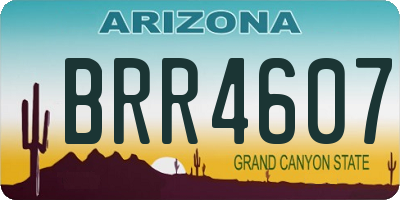 AZ license plate BRR4607