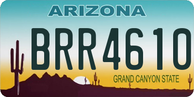 AZ license plate BRR4610