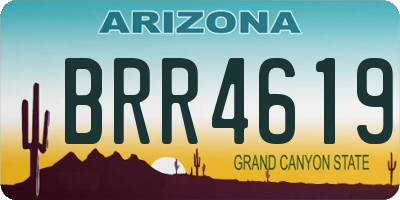 AZ license plate BRR4619