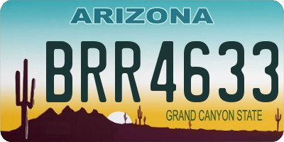 AZ license plate BRR4633