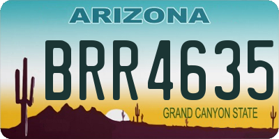 AZ license plate BRR4635