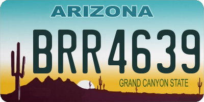 AZ license plate BRR4639