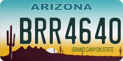 AZ license plate BRR4640