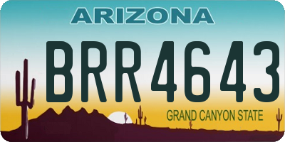 AZ license plate BRR4643