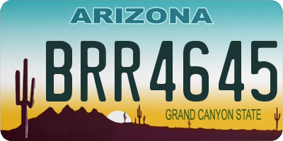 AZ license plate BRR4645