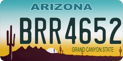 AZ license plate BRR4652