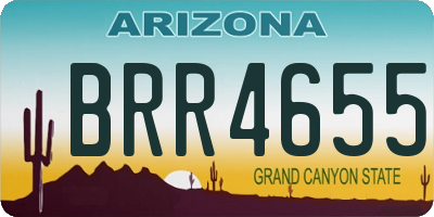 AZ license plate BRR4655