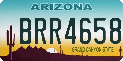 AZ license plate BRR4658