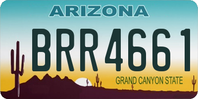 AZ license plate BRR4661